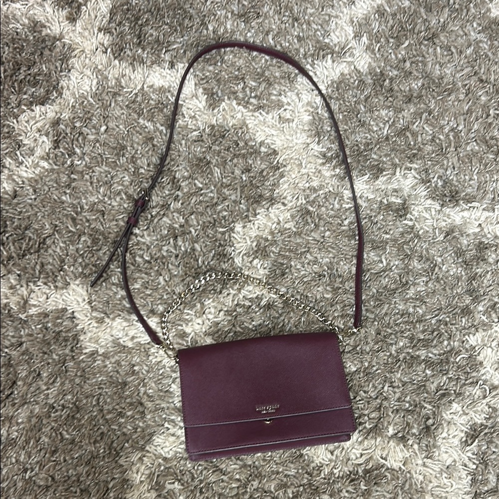 kate spade Purple Crossbody Bag with Flap Closure and Long Strap